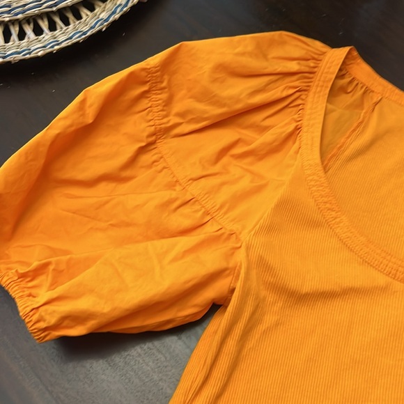 Ulla Johnson ruffle sleeve top size medium orange - Picture 3 of 7